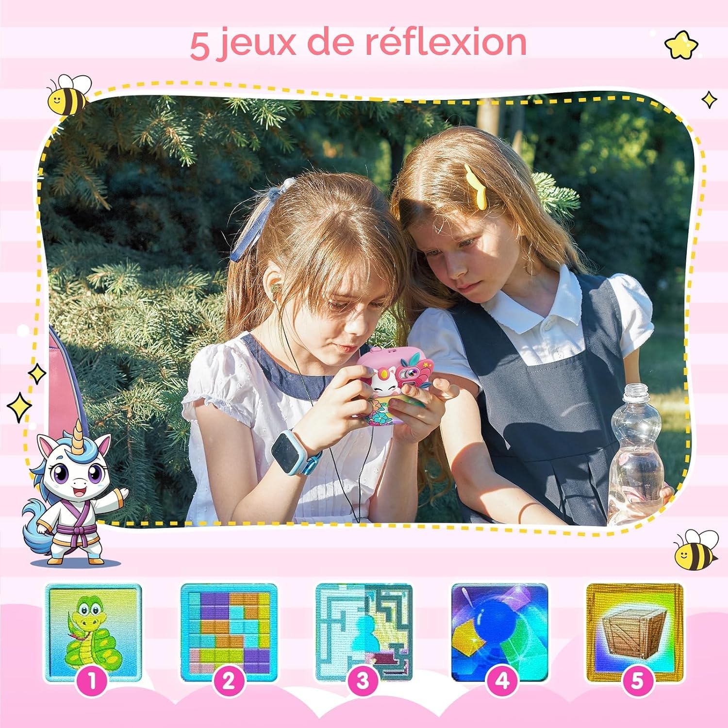 Detalle de TIATUA Appareil Photo Instantané Enfant – Caméra numérique 12 MP avec impression sans encre et écran 2,4