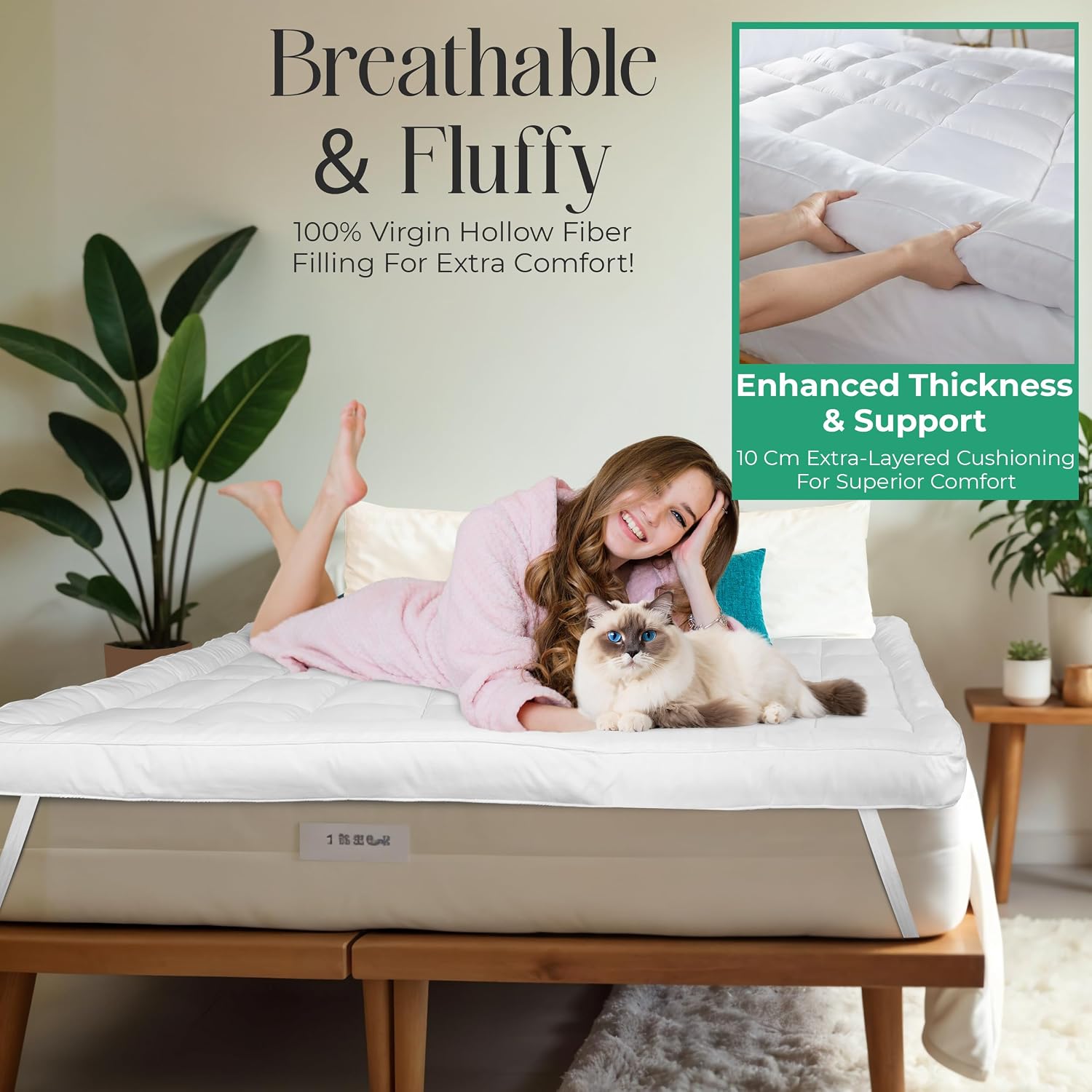 Thumbnail 4 de MightySoft Mattress Topper Double Bed 10cm