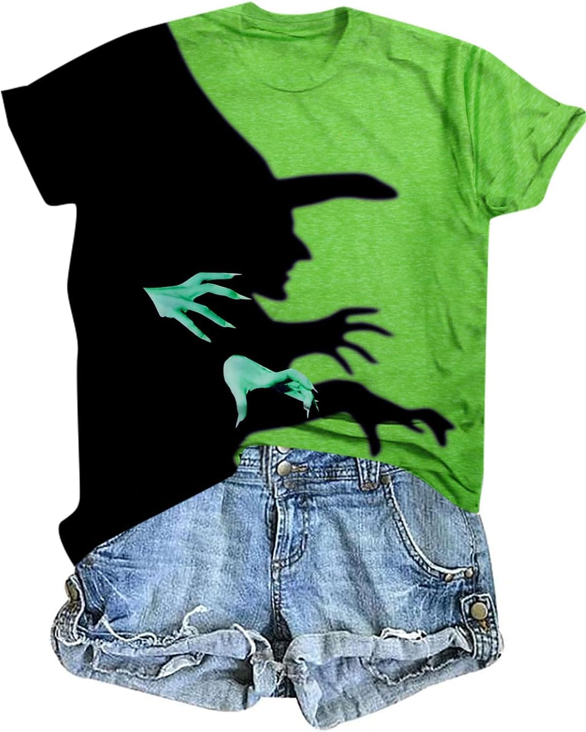 Detalle 2 de SUPEYA Halloween Ghost Graphic Tee for Women, Short-Sleeve Fall Top