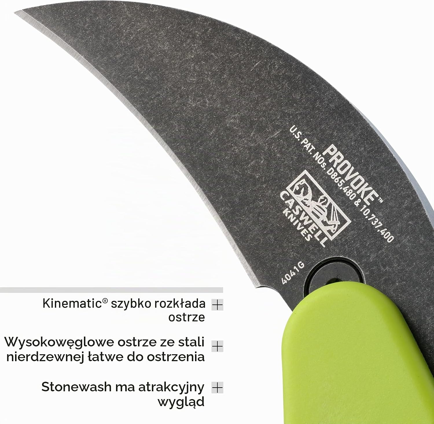 Thumbnail 2 de CRKT Provoke Zap – składany nóż z ostrzem hakowym i rękojeścią Grivory
