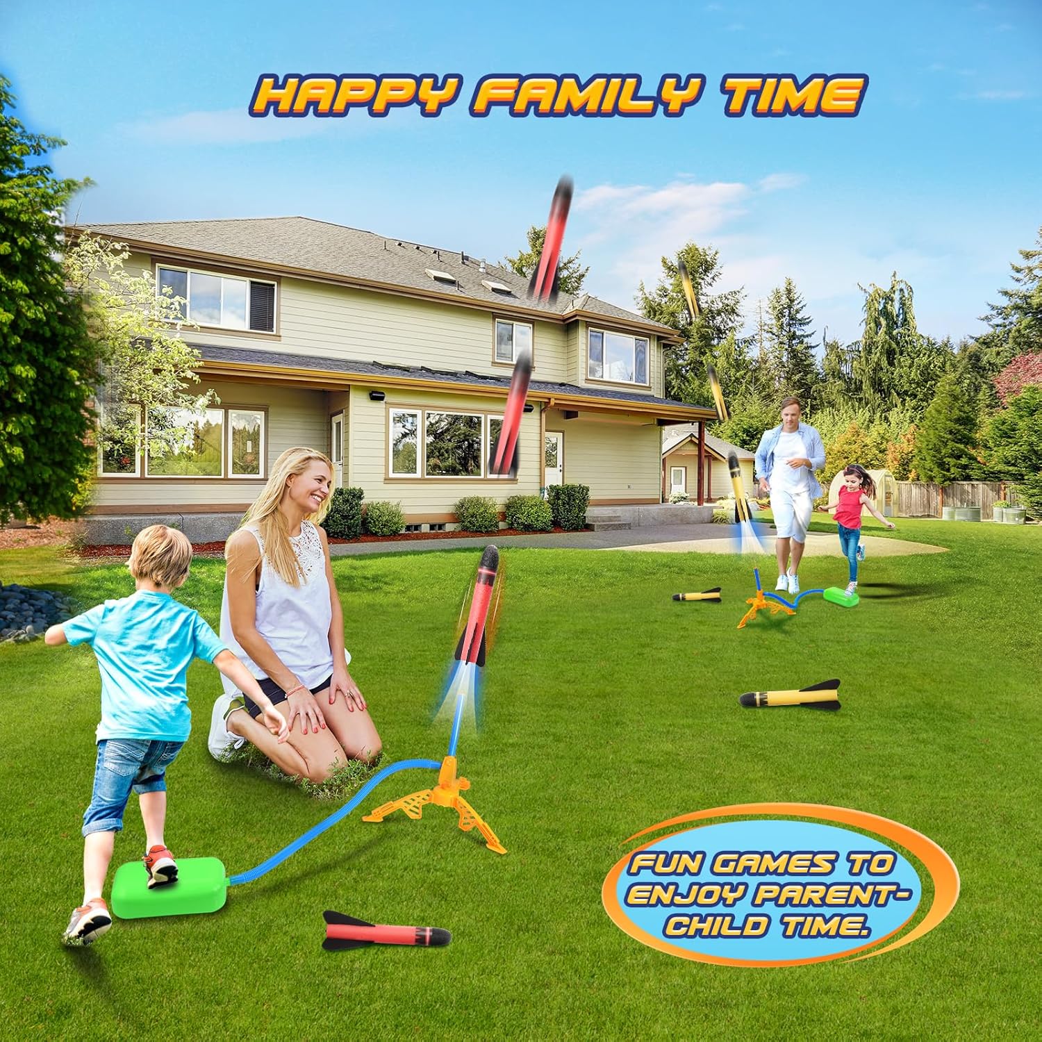 Detalle de Anginne Kids Stomp Rocket Outdoor Toy for Ages 3-9 🚀