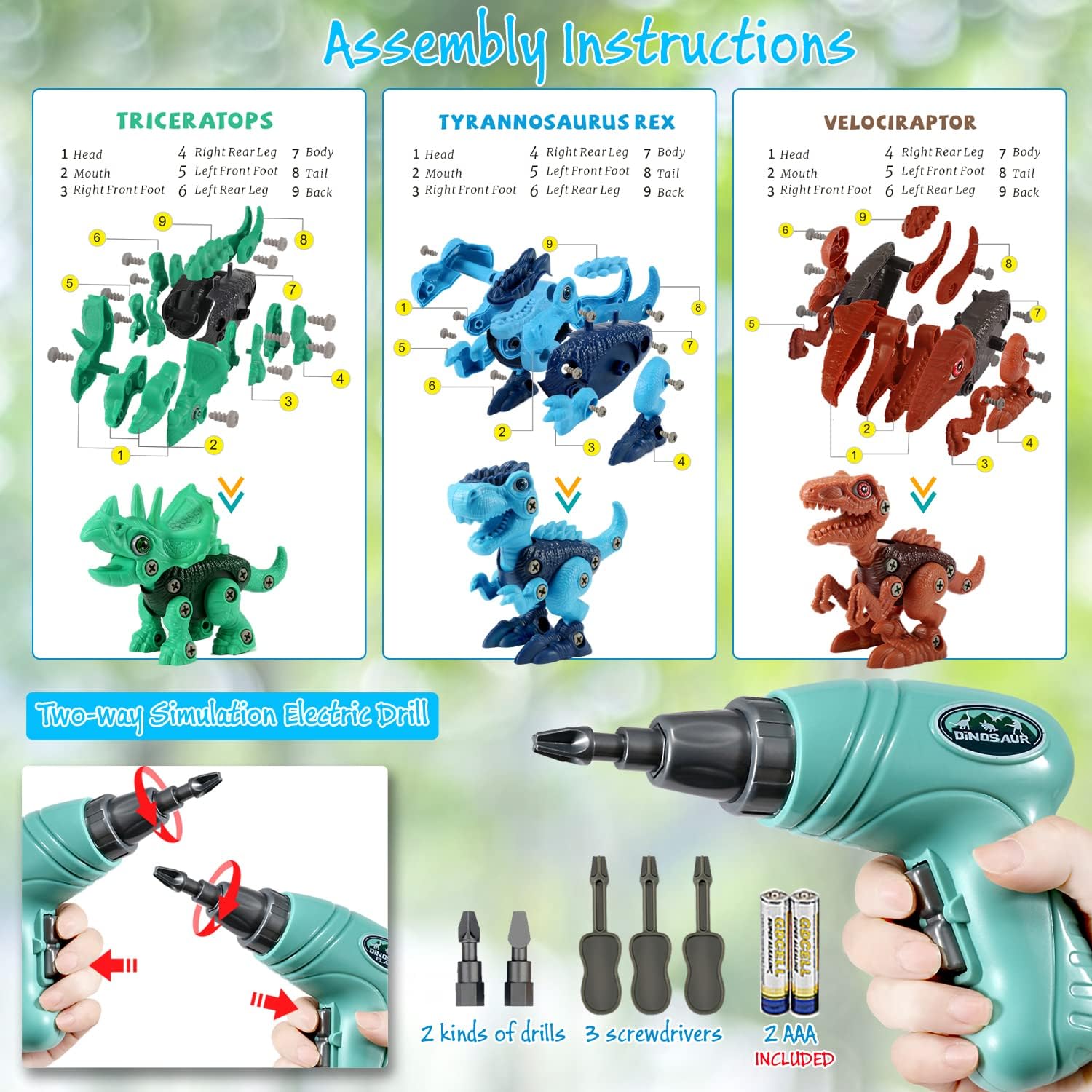 Thumbnail 3 de Dinosaur STEM Toys Take Apart Set 3-Pack 🦖