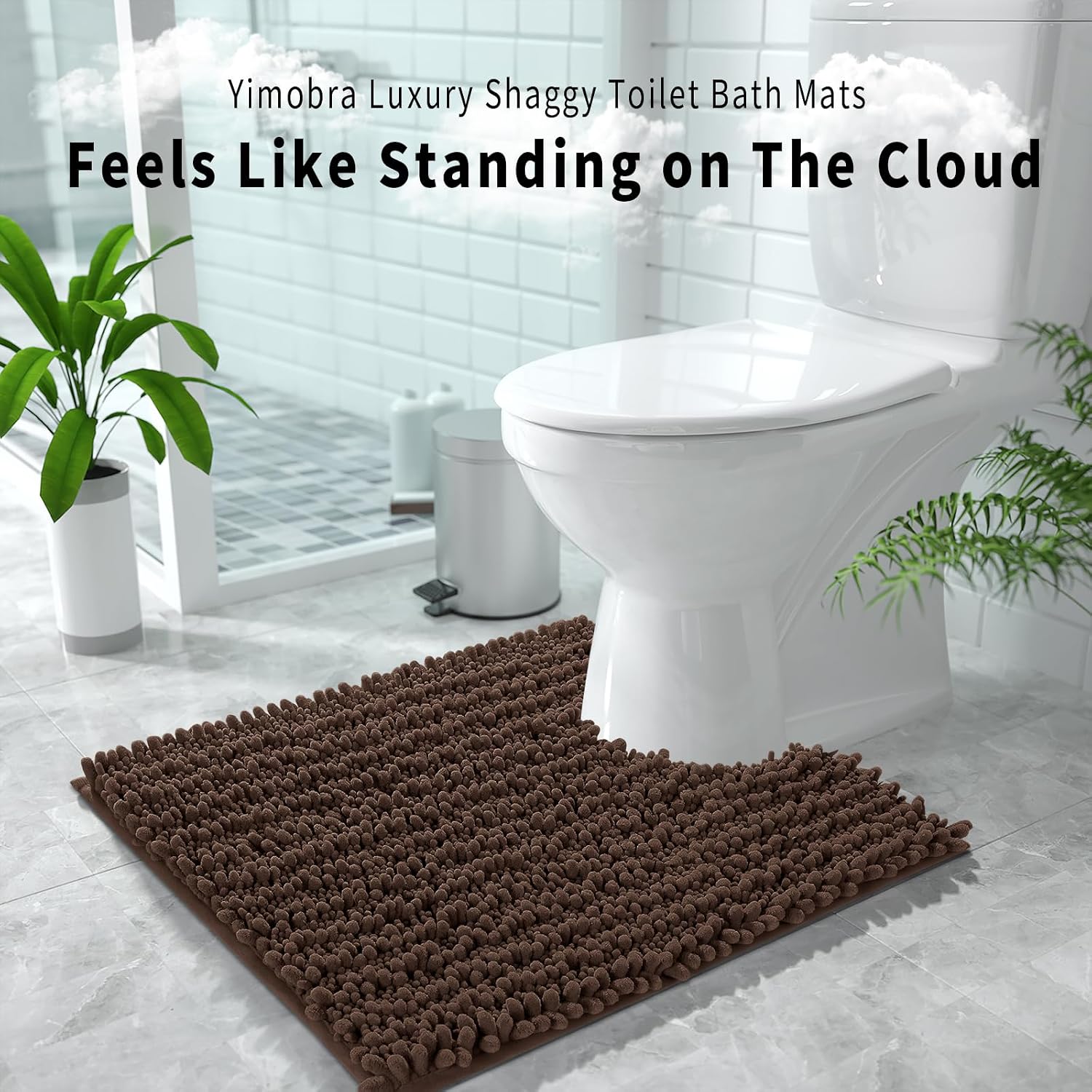 Detalle de Yimobra U-Shaped Toilet Rug, 24 x 20 Inches