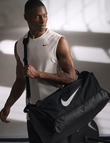 Detalle 2 de Nike Brasilia, Borsa Sportiva Unisex Adulto – Black/Black/White, Taglia unica