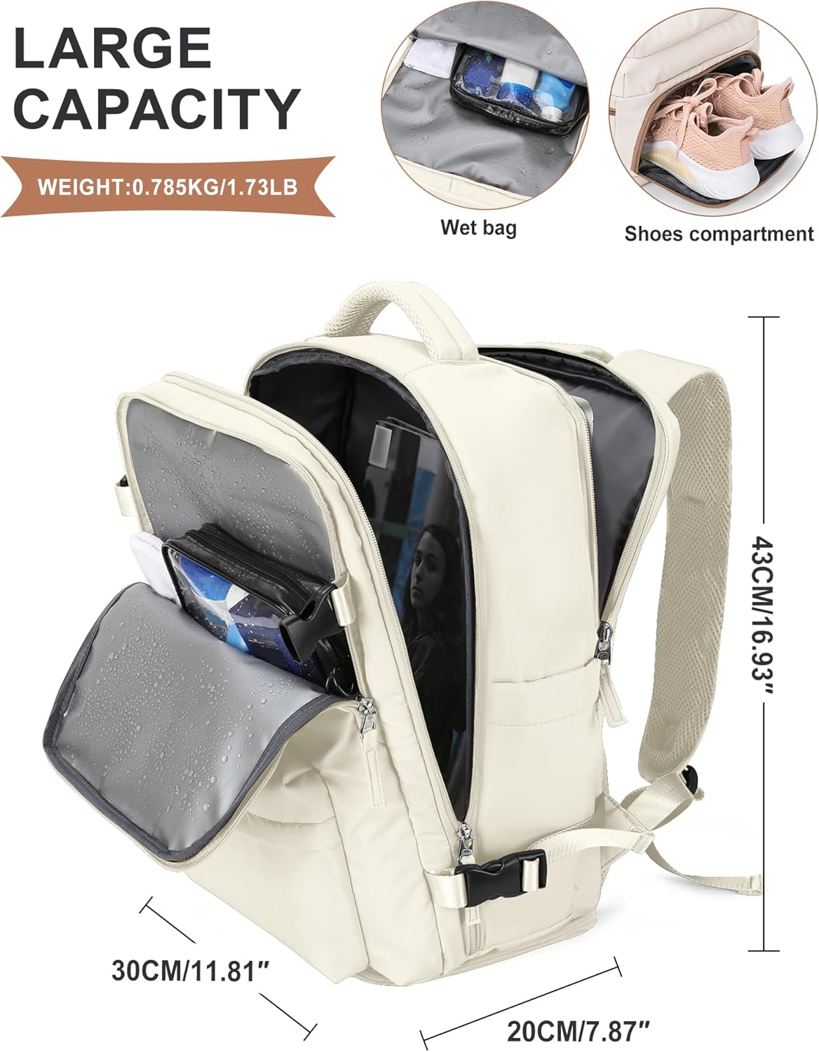 Thumbnail 3 de SZLX New Ryanair Cabin Size Bag 40x30x20 Backpack
