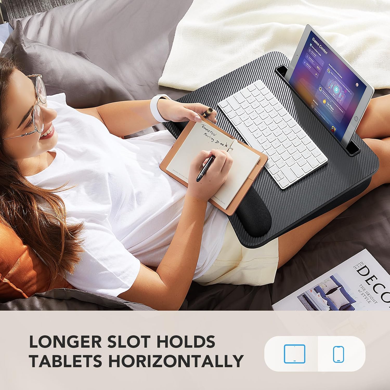 Detalle de HUANUO HNLD12B Lap Desk with Cushion, Fits Laptops up to 15.6 Inches