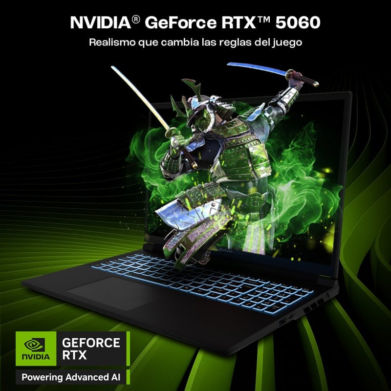 Detalle de PcCom Revolt 5060: portátil gaming con i7-14650HX, RTX 5060 y pantalla 16" 165 Hz