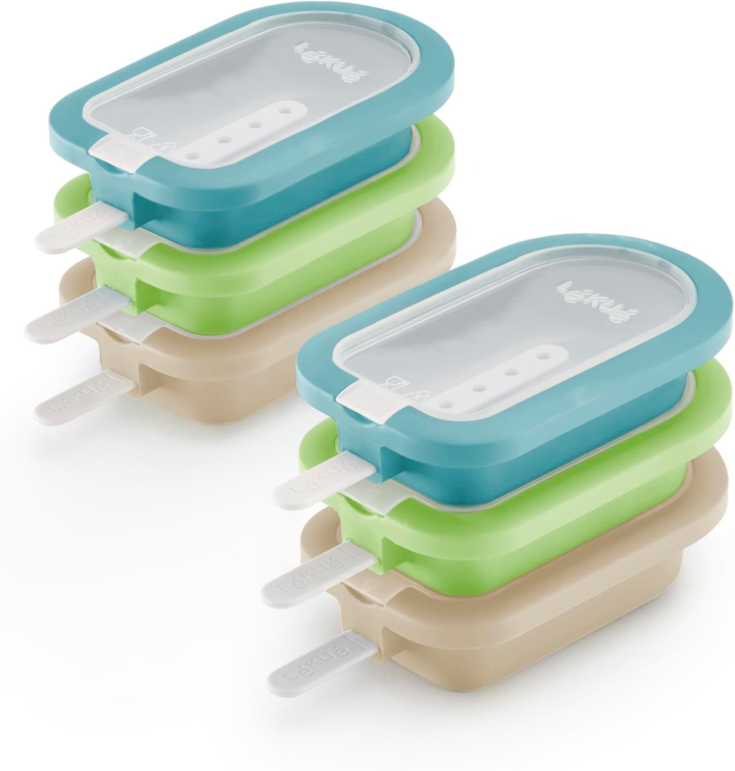 Detalle de Lékué Set 4 Stück Creamy Eisform plus Silikonbehälter – Silikon, BPA-frei, mikrowellen- sowie ofengeeignet