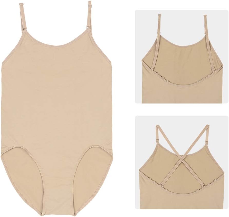 Thumbnail 2 de Soudittur Girls Camisole Leotard for Ballet, Dance and Gymnastics (Nude) – Adjustable Straps