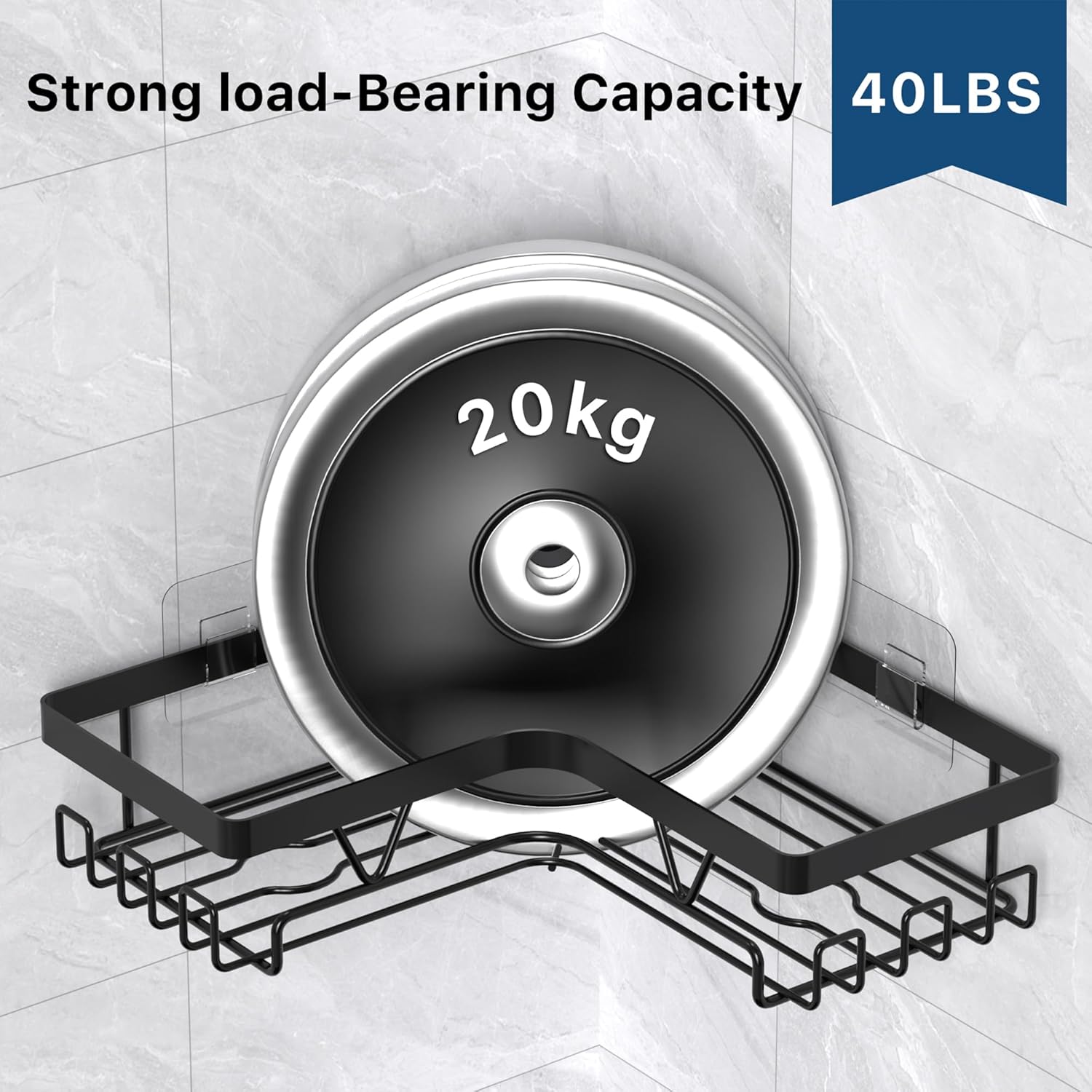 Thumbnail 4 de Kegii Estantería Ducha Telescópica 4 Cestas Negro