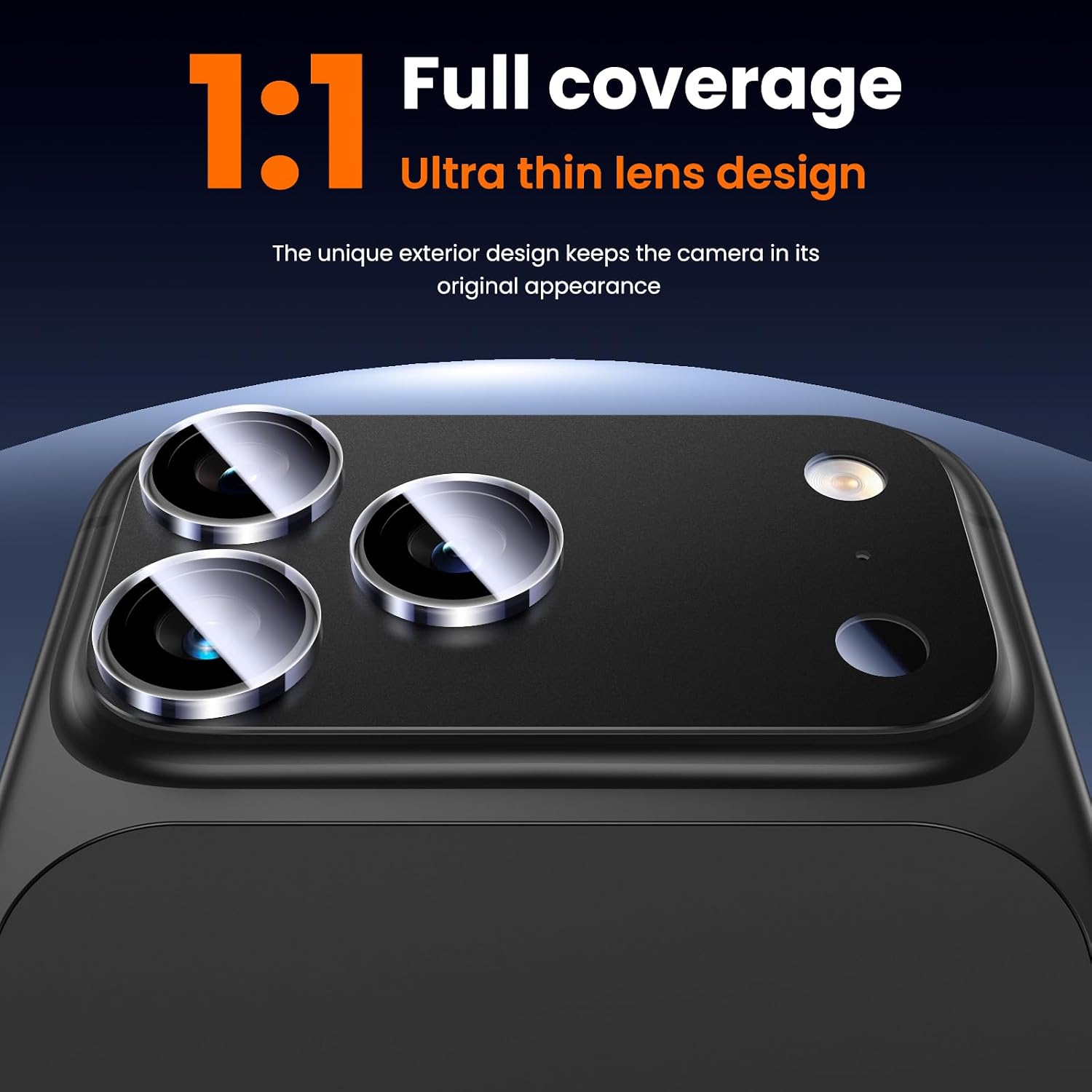 Detalle 2 de UniqueMe iPhone 18 Pro Max Camera Lens Protector, 3-Pack, All Black