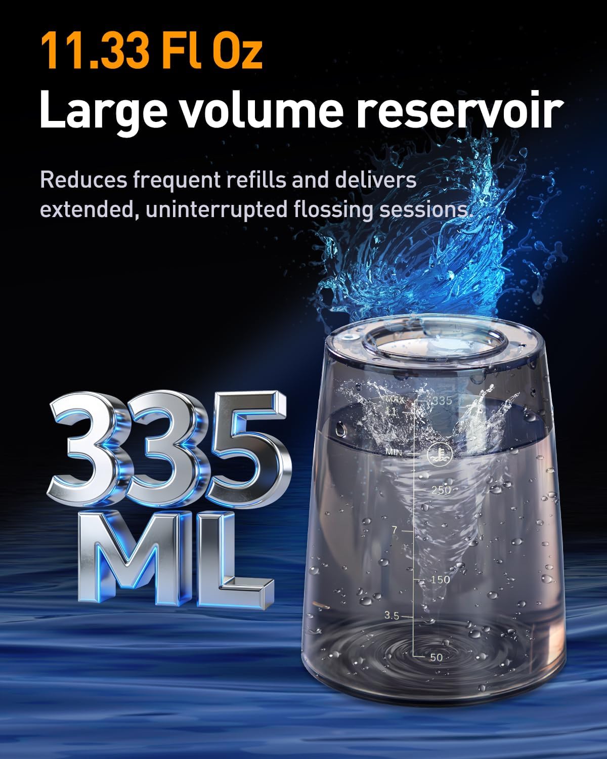 Detalle 2 de MySmile LP221 Cordless Water Flosser with UVC Sanitizer & OLED Display