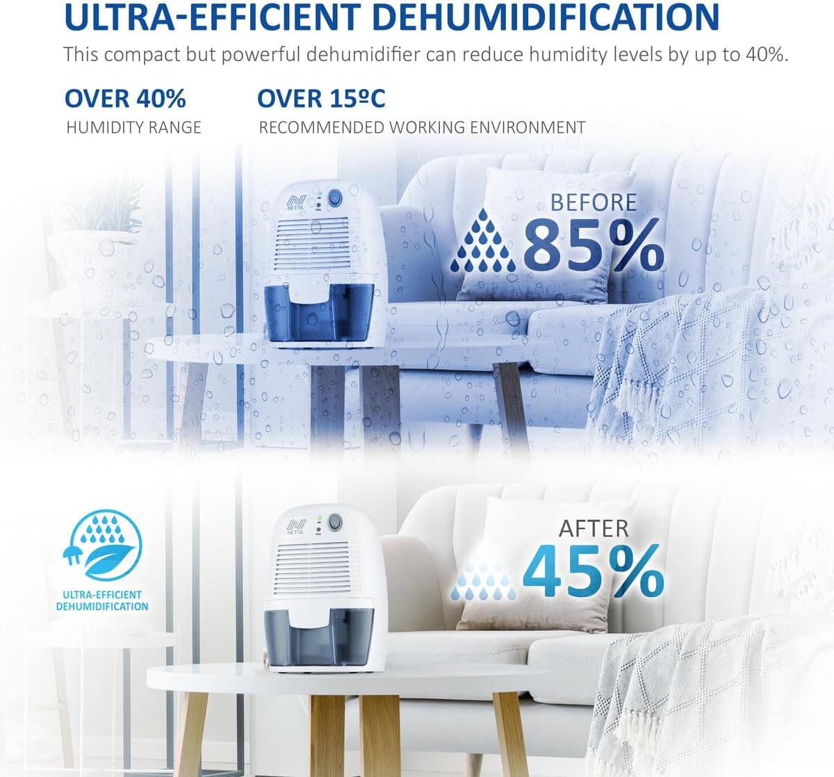 Thumbnail 4 de NETTA Dehumidifier 500ml mini dehumidifier