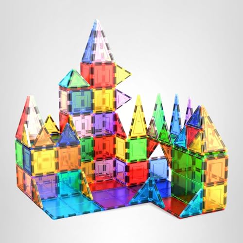 Thumbnail 9 de PicassoTiles 100 Piece Magnetic Tiles: Clear 3D Building Blocks for Kids 3+