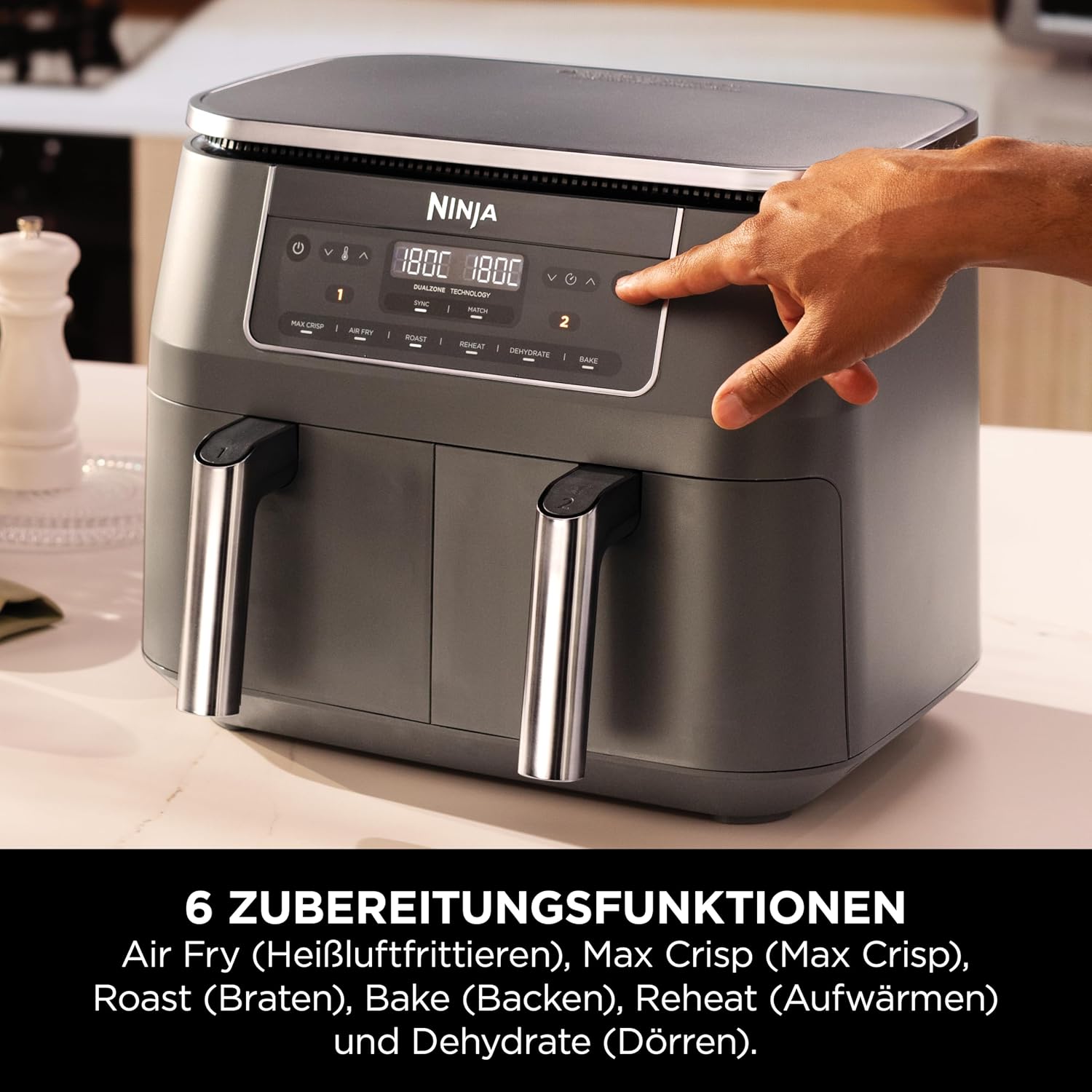 Detalle 1 de Ninja Dual Zone Heißluftfritteuse 7,6 L DZ300EU