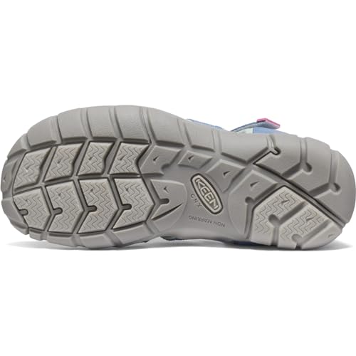 Detalle 2 de KEEN Unisex Kinder SEACAMP II CNX Sandal CORONET Blau/Hot Pink – robustes Wasserparadies für kleine Füße
