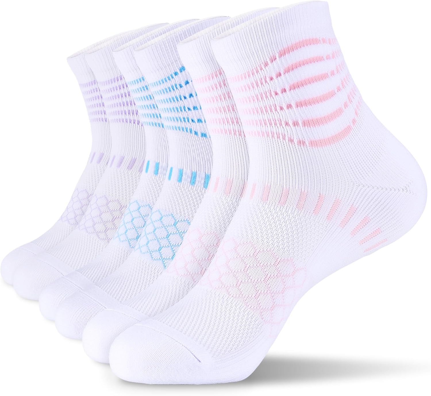 Detalle de IRAMY IRCS001-CA Ankle Compression Socks, Cushioned Athletic Running Socks, 3/5 Pairs