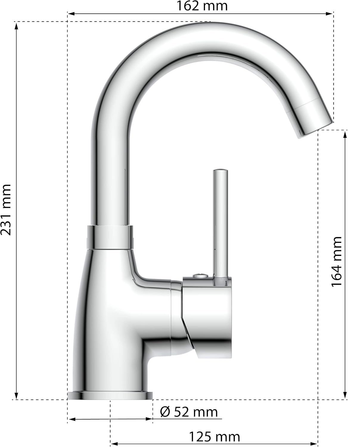Detalle de EISL FUTURA NI075FUTCR : Robinet de lavabo avec économie d'énergie et orientation à 360°