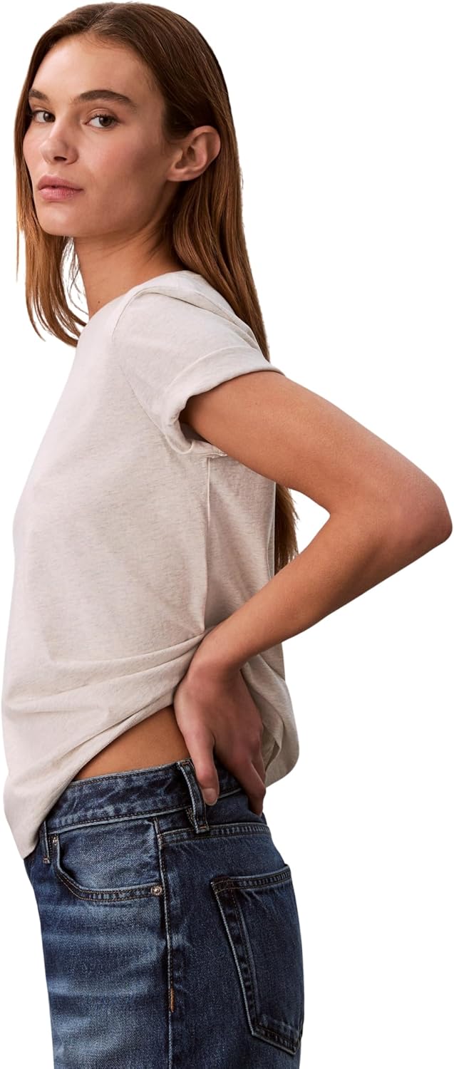 Detalle de Calvin Klein Donna T‑Shirt Maniche Corte Archive Jersey Tee con Scollo Rotondo