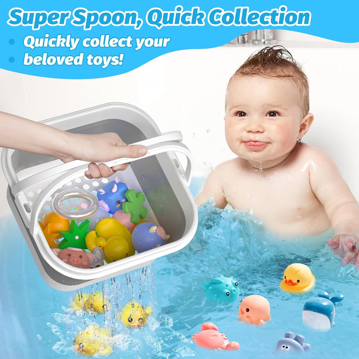 Detalle de Anivia Bath-SN-01 Foldable Silicone Bath Toy Organizer with Removable Base