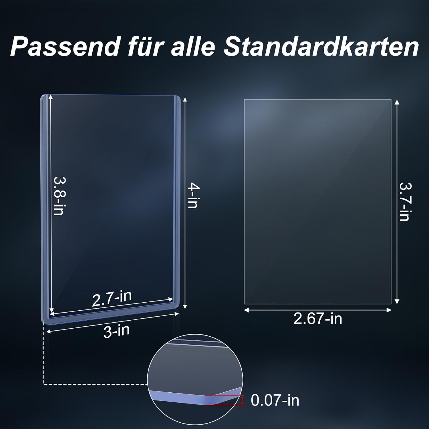 Thumbnail 2 de Mlikero 400 Kartenhüllen 3x4 Zoll – Hartkartenhüllen inkl. 200 Hartkartenhüllen und 200 Transparente Hüllen