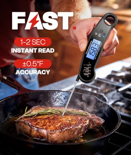 Thumbnail 1 de ONFIKY Instant Read Digital Meat Thermometer — 1-2 Second Readouts, IP67 Waterproof, 572°F/300°C