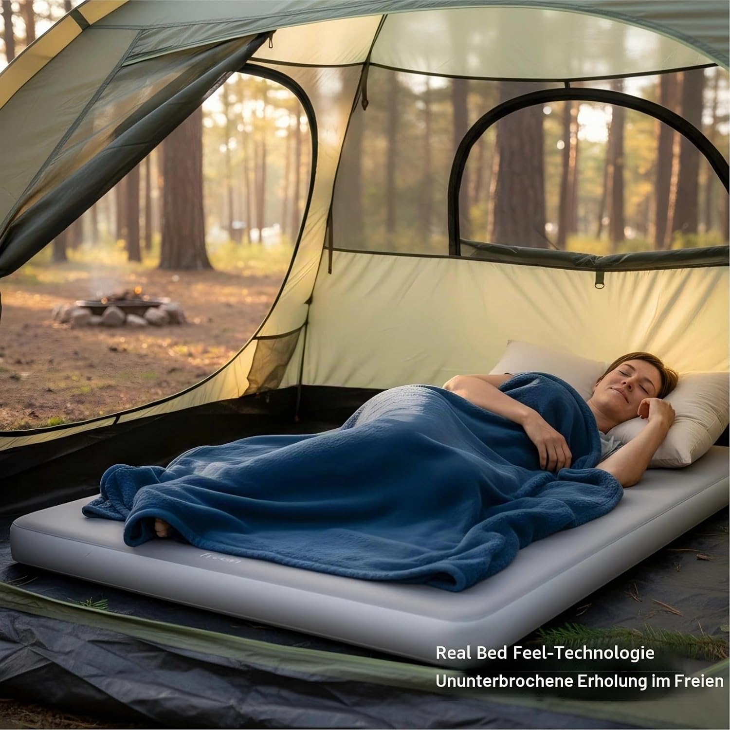Detalle 2 de Freein Doppel-Isomatte Camping 192x130x10 cm – Großzügige Doppel-Liegefläche für zwei Personen