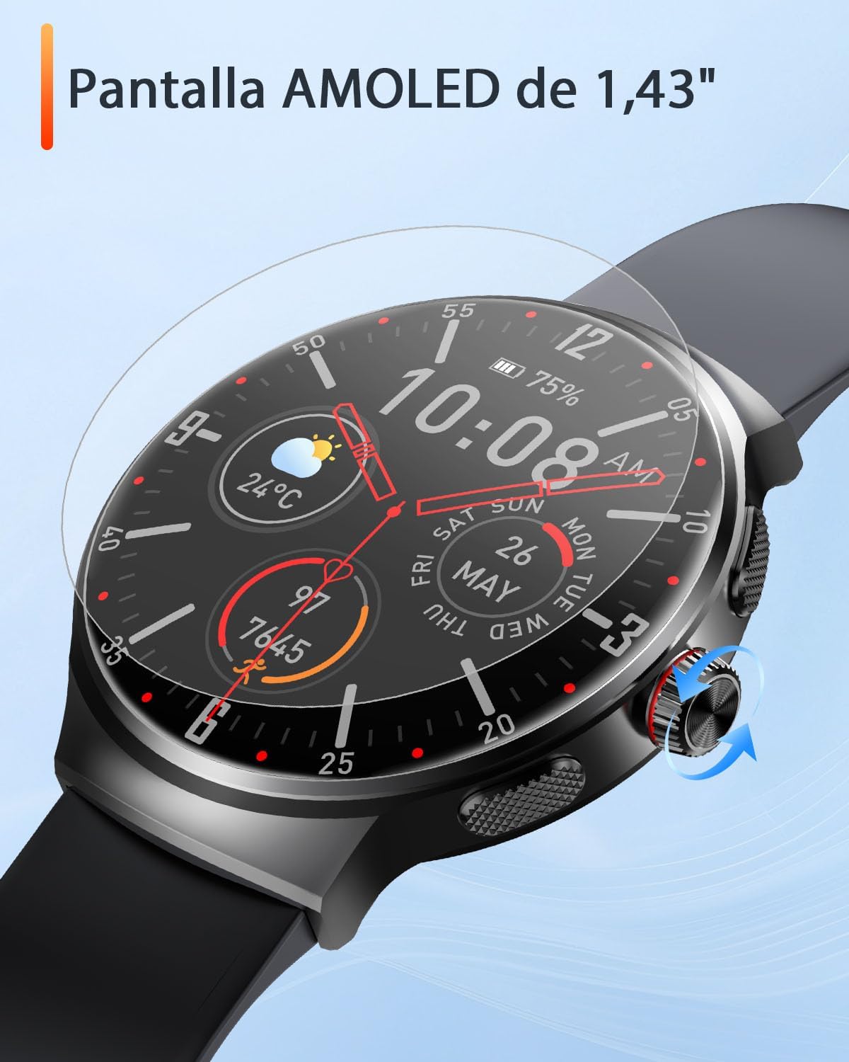 Detalle 2 de OUKITEL Reloj Inteligente 1,43" AMOLED