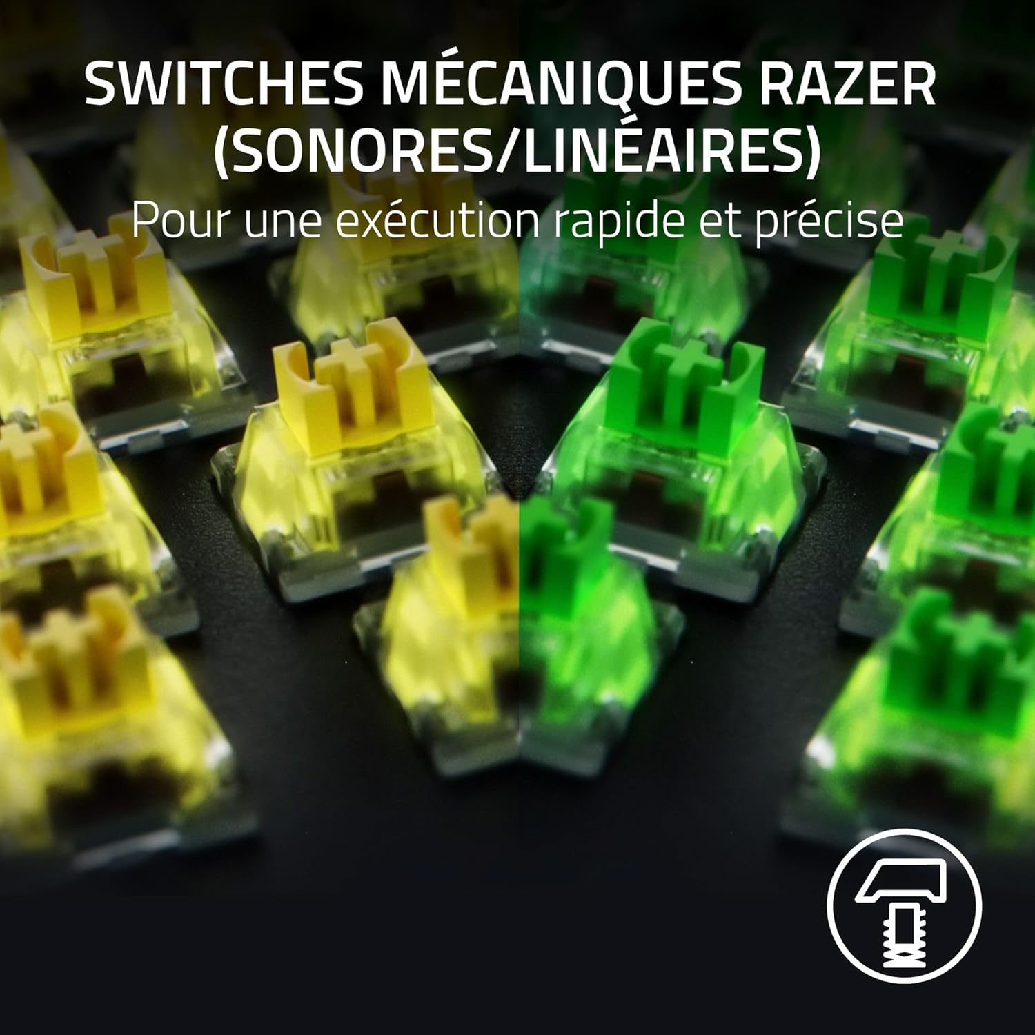 Thumbnail 1 de Razer BlackWidow V4 clavier gaming mécanique Chroma RGB (switches jaunes) – US noir