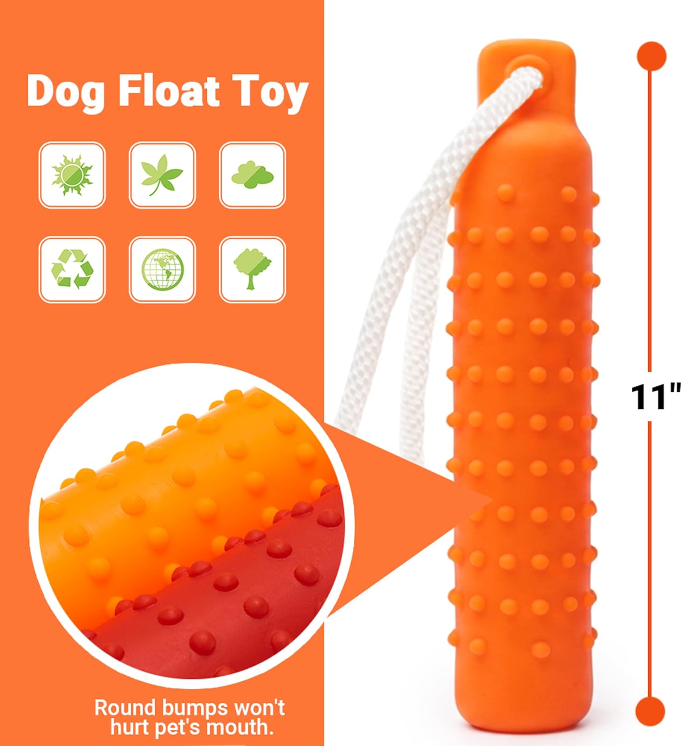 Detalle 2 de Segzwlor 犬用フロートトイ|水陸両用・ロープ付きフェッチ玩具、27.9 cm