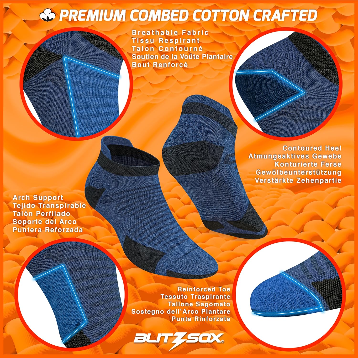 Detalle 1 de BLITZSOX Calzini Sportivi Uomo, confezione da 6