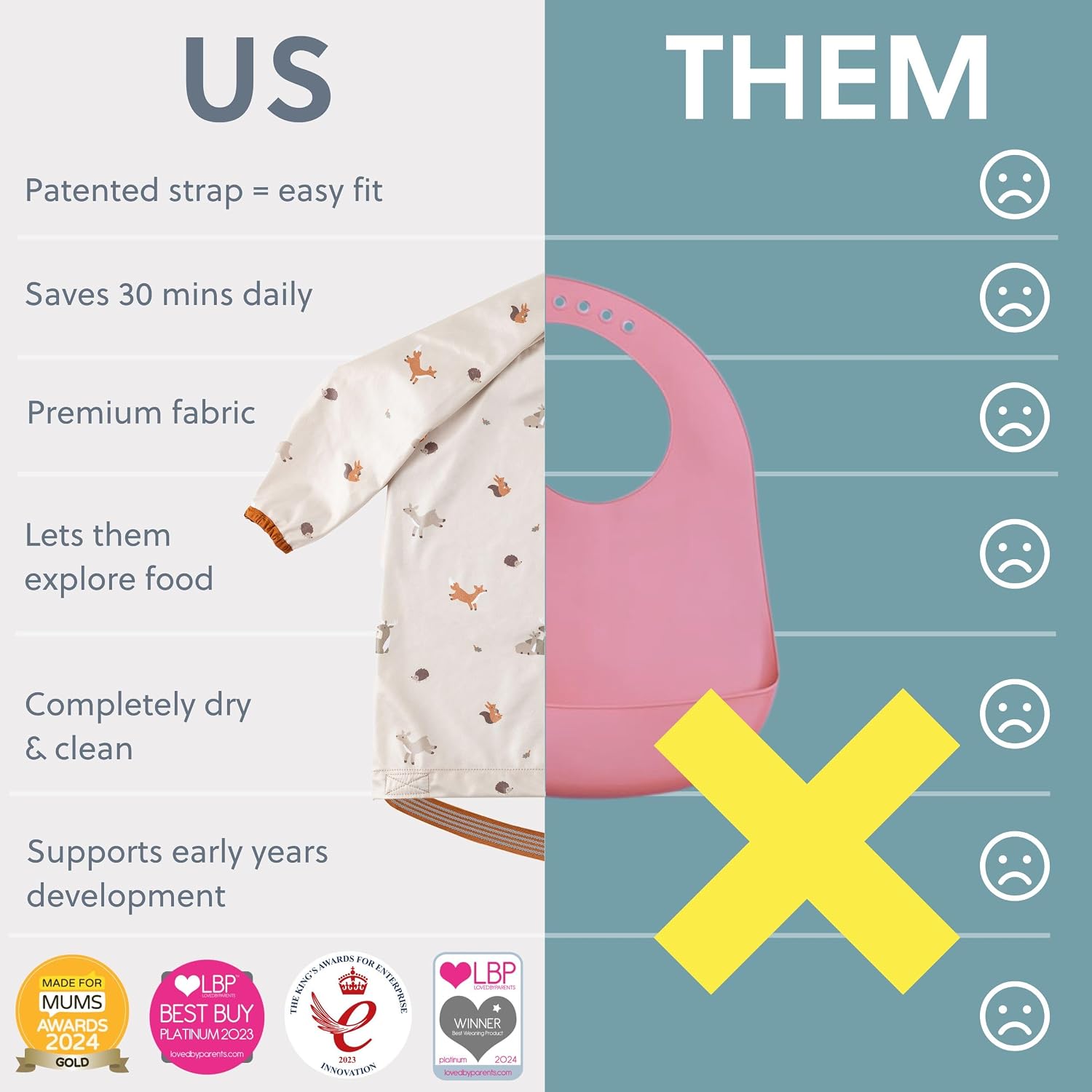 Thumbnail 6 de BIBaDO Long Sleeve Baby Bibs 6-36 months