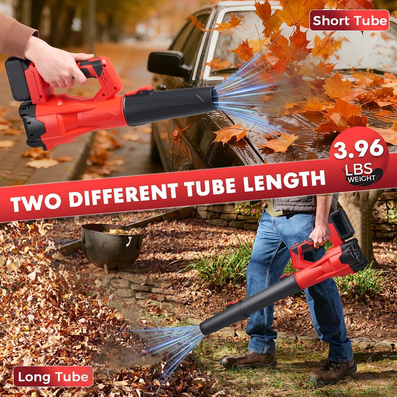 Detalle de Cordless Leaf Blower 21V with 2x2000mAh Batteries and Fast Charger