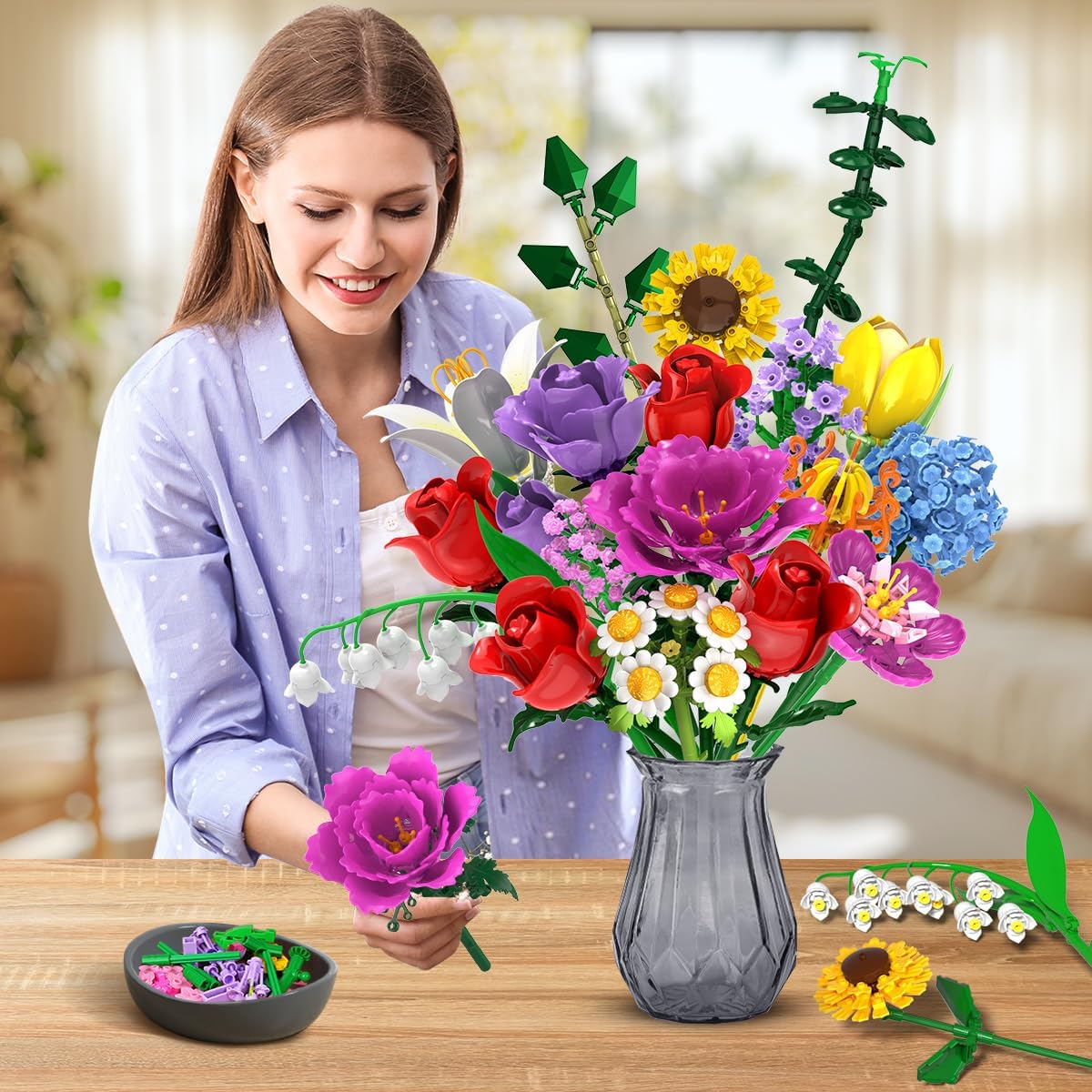 Thumbnail 3 de PLAXSOON Blumen Bauspielzeug 1065 Stein