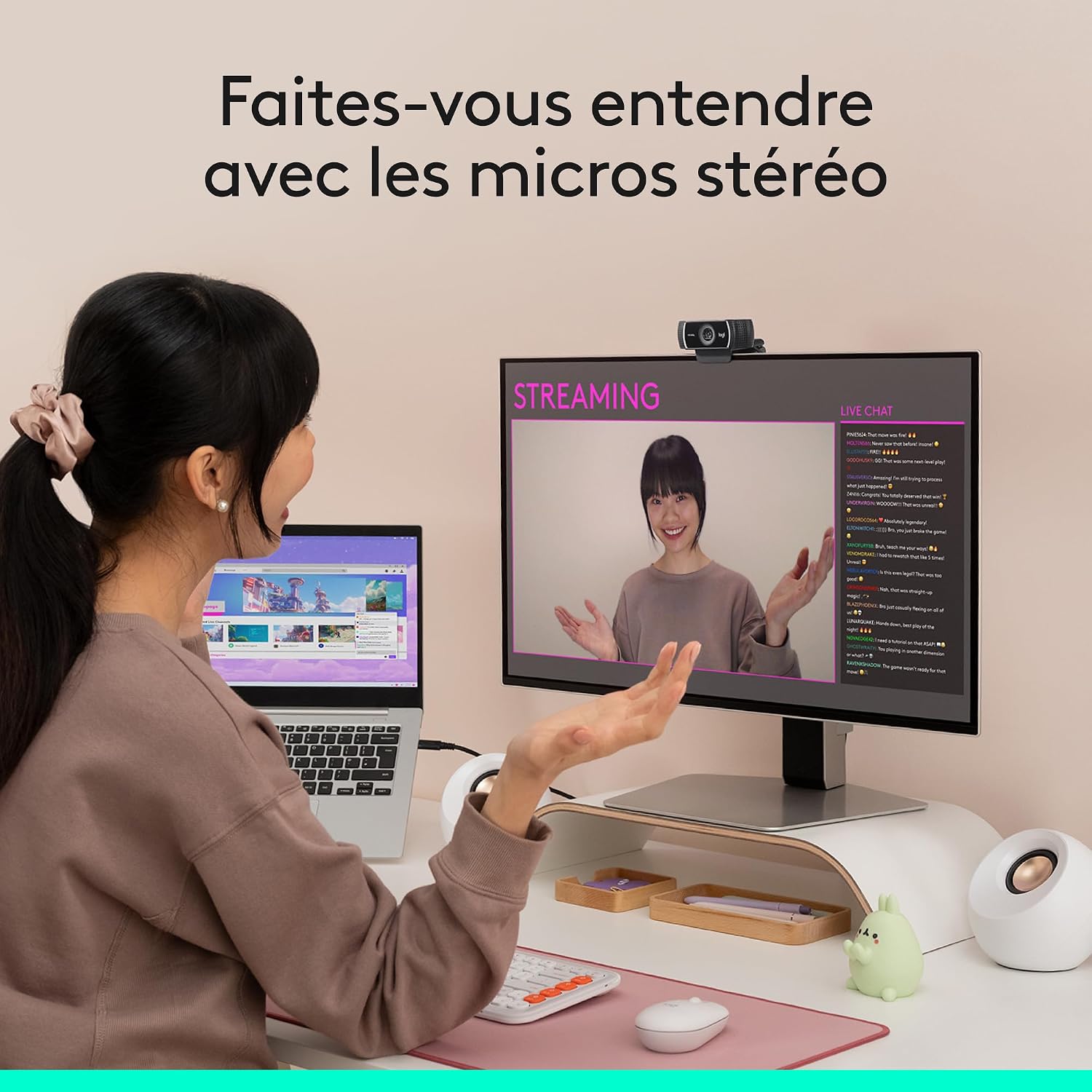 Detalle 2 de Logitech C922 Pro Stream Webcam : diffusion fluide et audio binaural pour le streaming