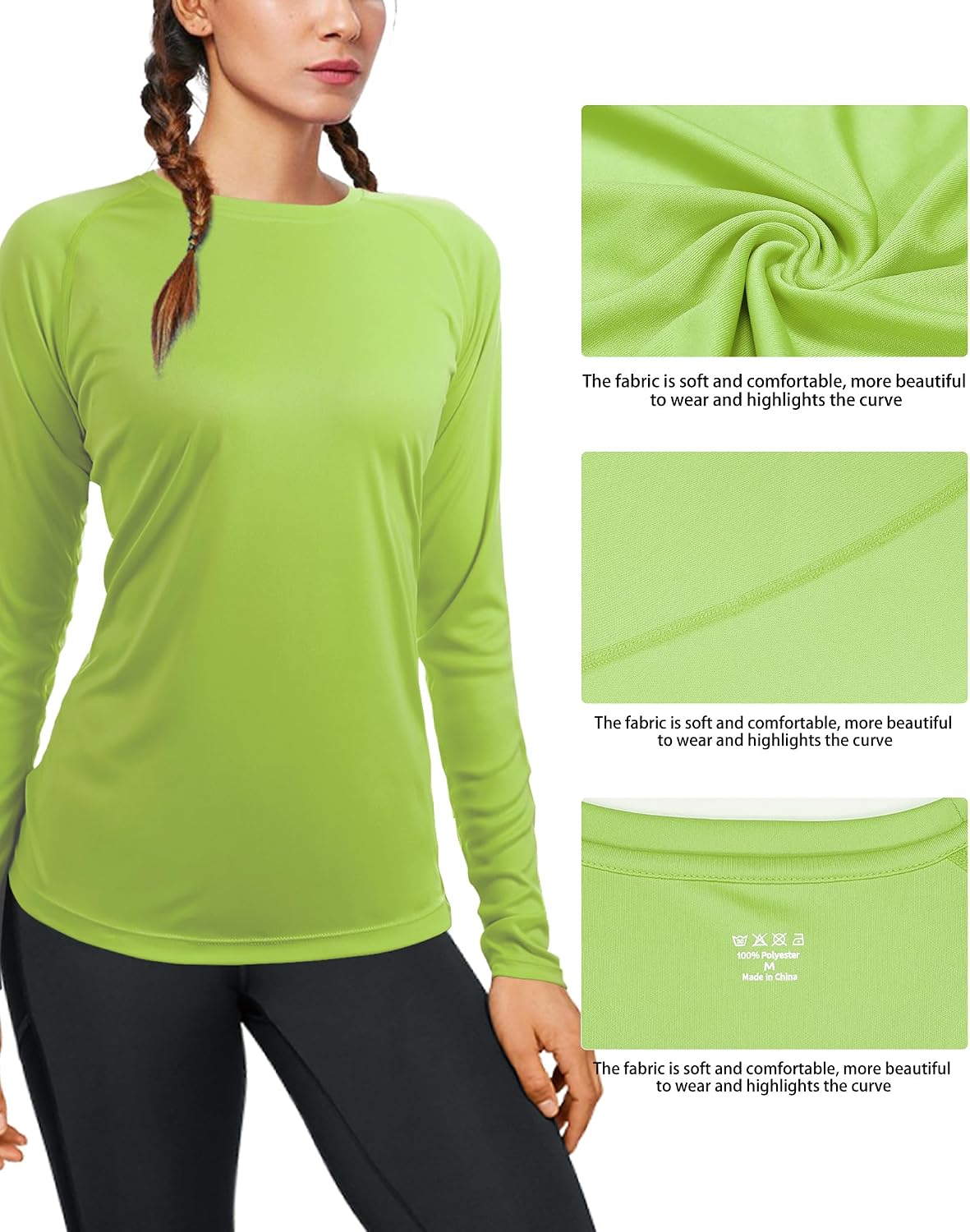 Detalle 1 de isnowood Women's UPF 50+ Long-Sleeve Sun Protection Rash Guard Shirt