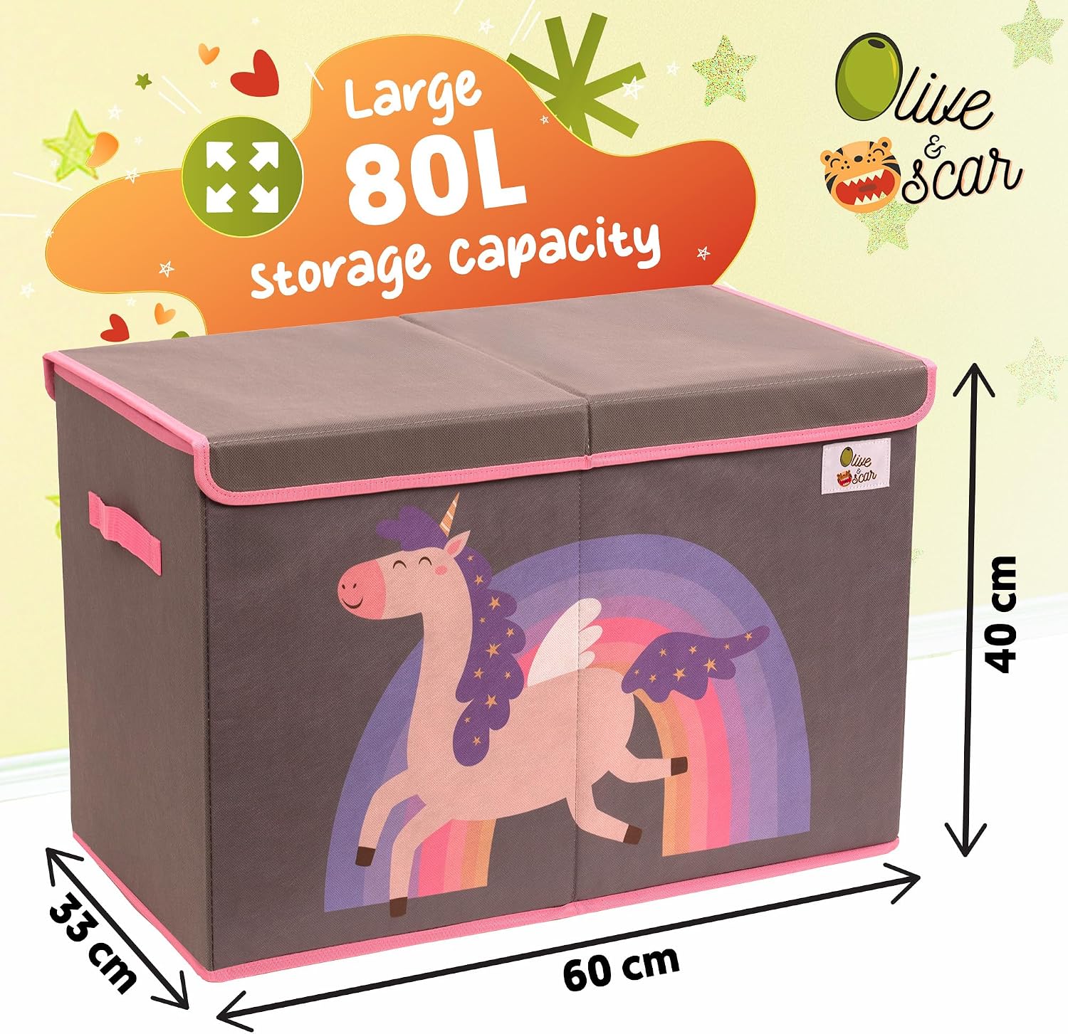Detalle 1 de OLIVE&OSCAR 80L Toy Box Pink Unicorn