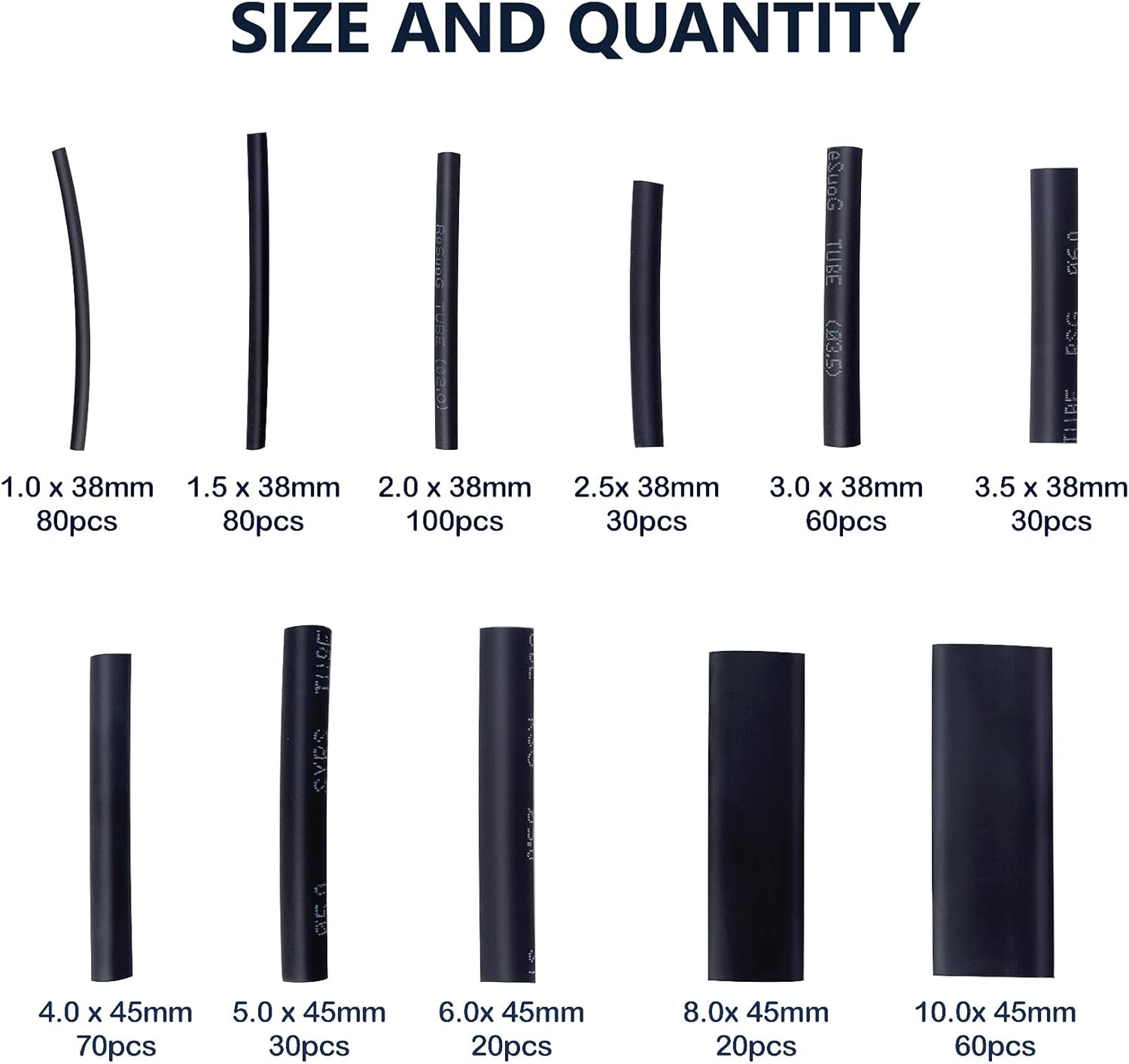 Detalle de ASHINER 580PCS Durable Heat Shrink Tubing Kit – Ideal for Electrical Insulation and Repairs