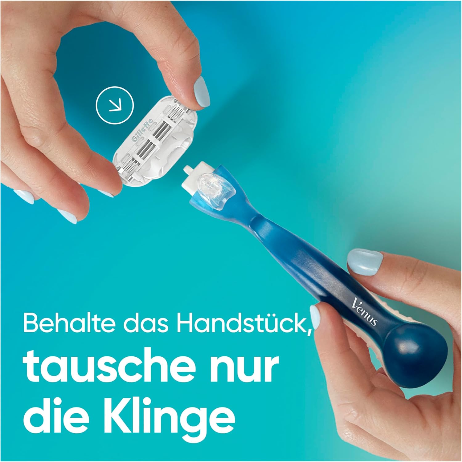 Thumbnail 4 de Gillette Venus Smooth Damenrasierer Blau – Nassrasierer mit wiederverwendbarem Handstück und 5 Rasierklingen