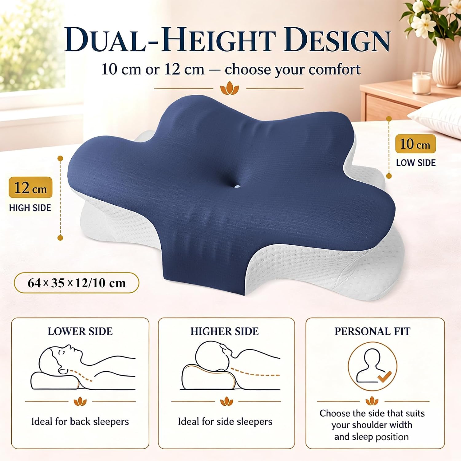 Thumbnail 6 de Hydomi Cervical Memory Foam Pillow 13cm/10cm