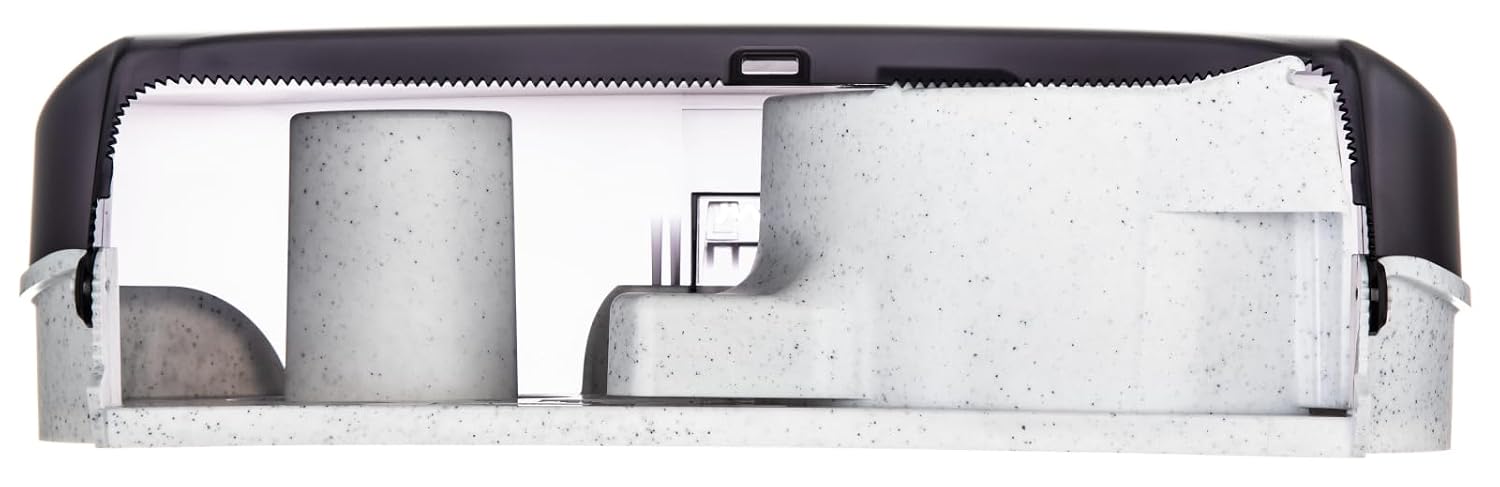 Thumbnail 1 de San Jamar SJMR4000TBK Classic Twin Jumbo Bath Tissue Dispenser, Pearl Black