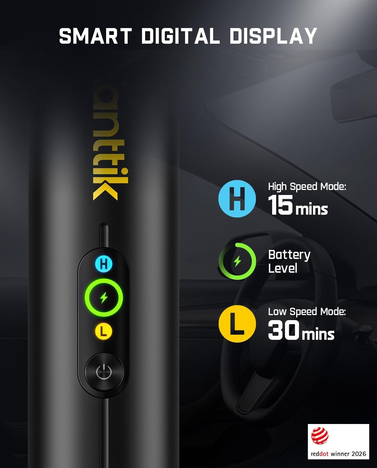 Detalle de Fanttik Slim V10 APEX car vacuum 19kPa 🧹