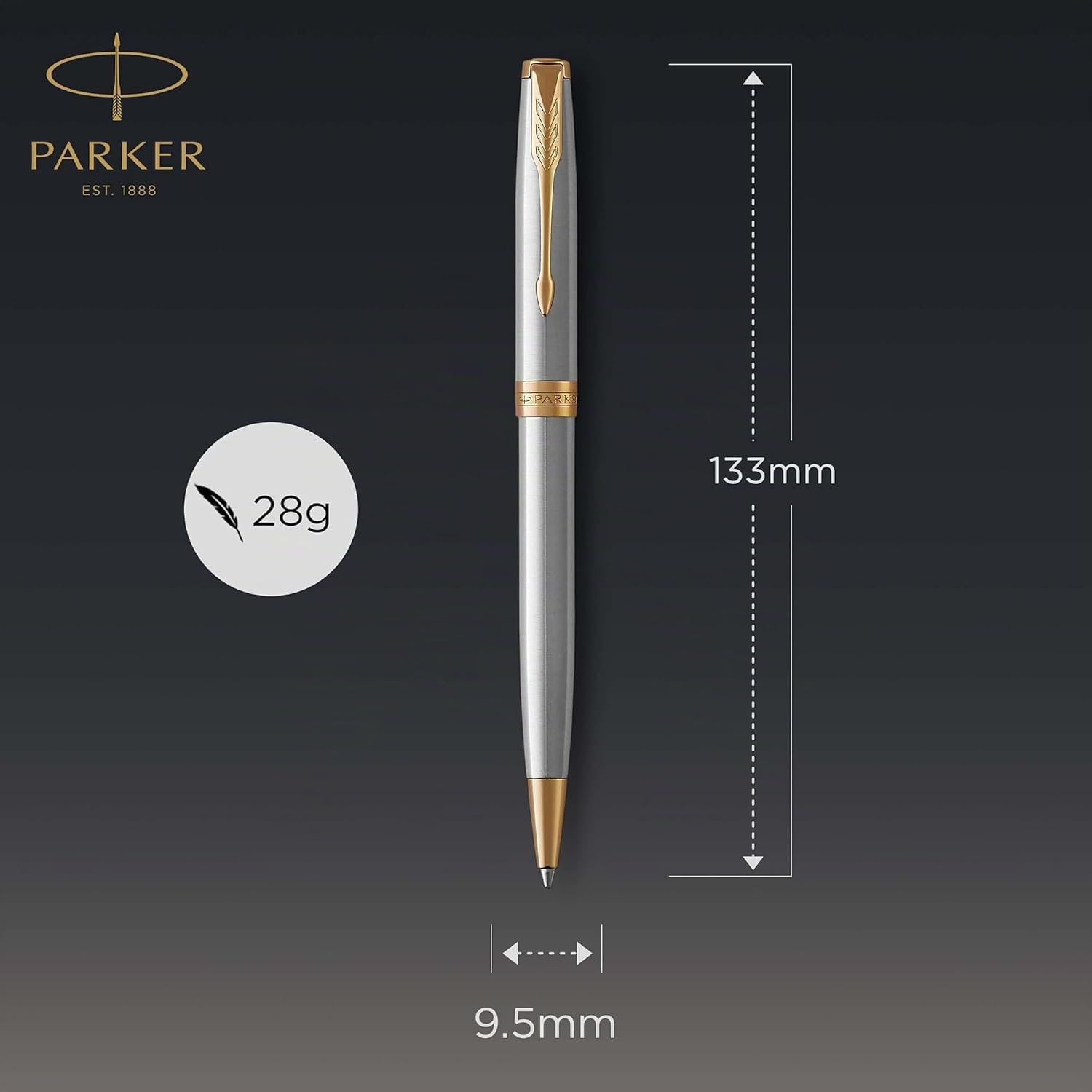 Thumbnail 1 de Parker Sonnet penna a sfera in acciaio inox con finiture oro 🖊