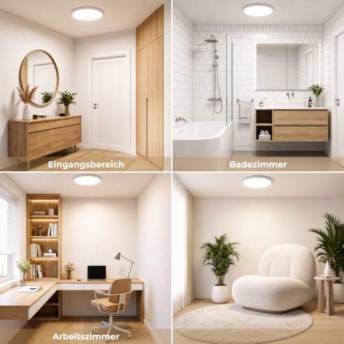 Detalle 2 de LQWELL LED Deckenleuchte Ultra Dünn Weiß 30 cm, 23 W, 6000 K