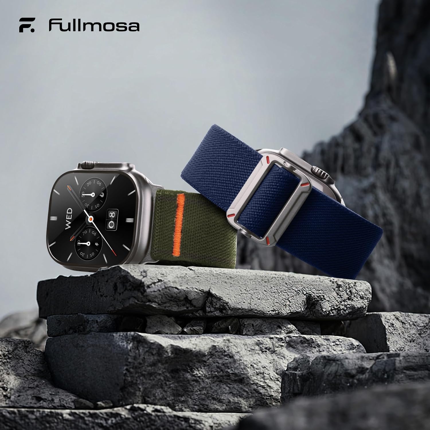 Thumbnail 6 de Fullmosa Cinturino per Apple Watch SE3 44/49 mm - Nylon elastico, traspirante, 2 pezzi