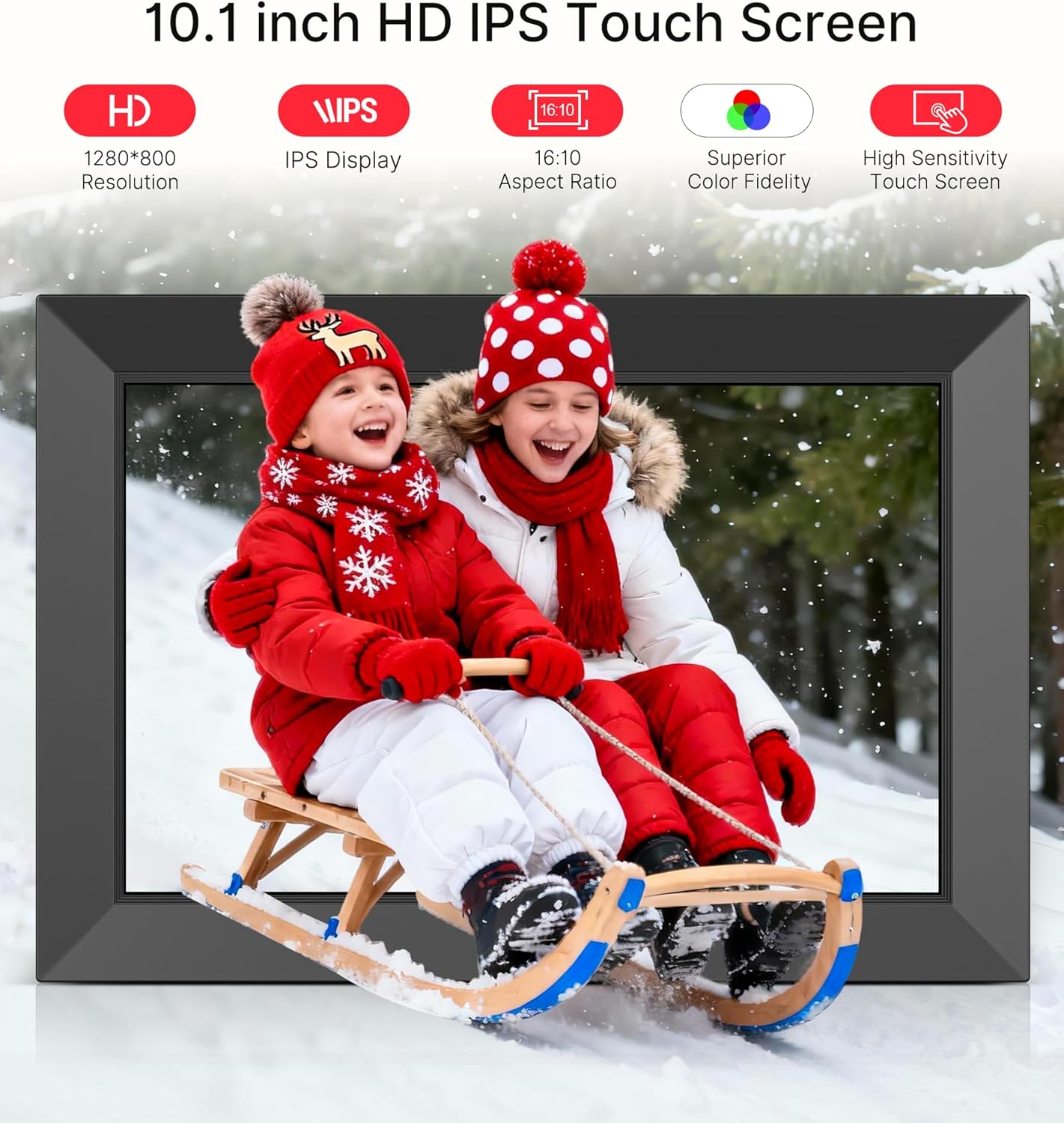 Thumbnail 3 de BIGASUO 10.1 WiFi Digital Picture Frame, 32GB