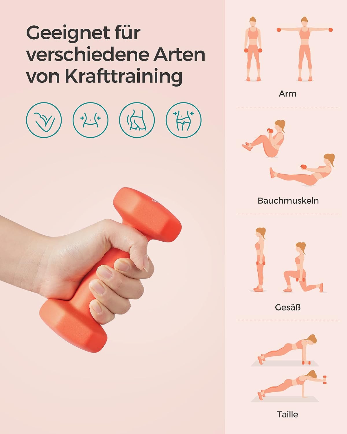 Detalle 1 de Hexagon Hanteln SONGMICS 2er Set Fitness