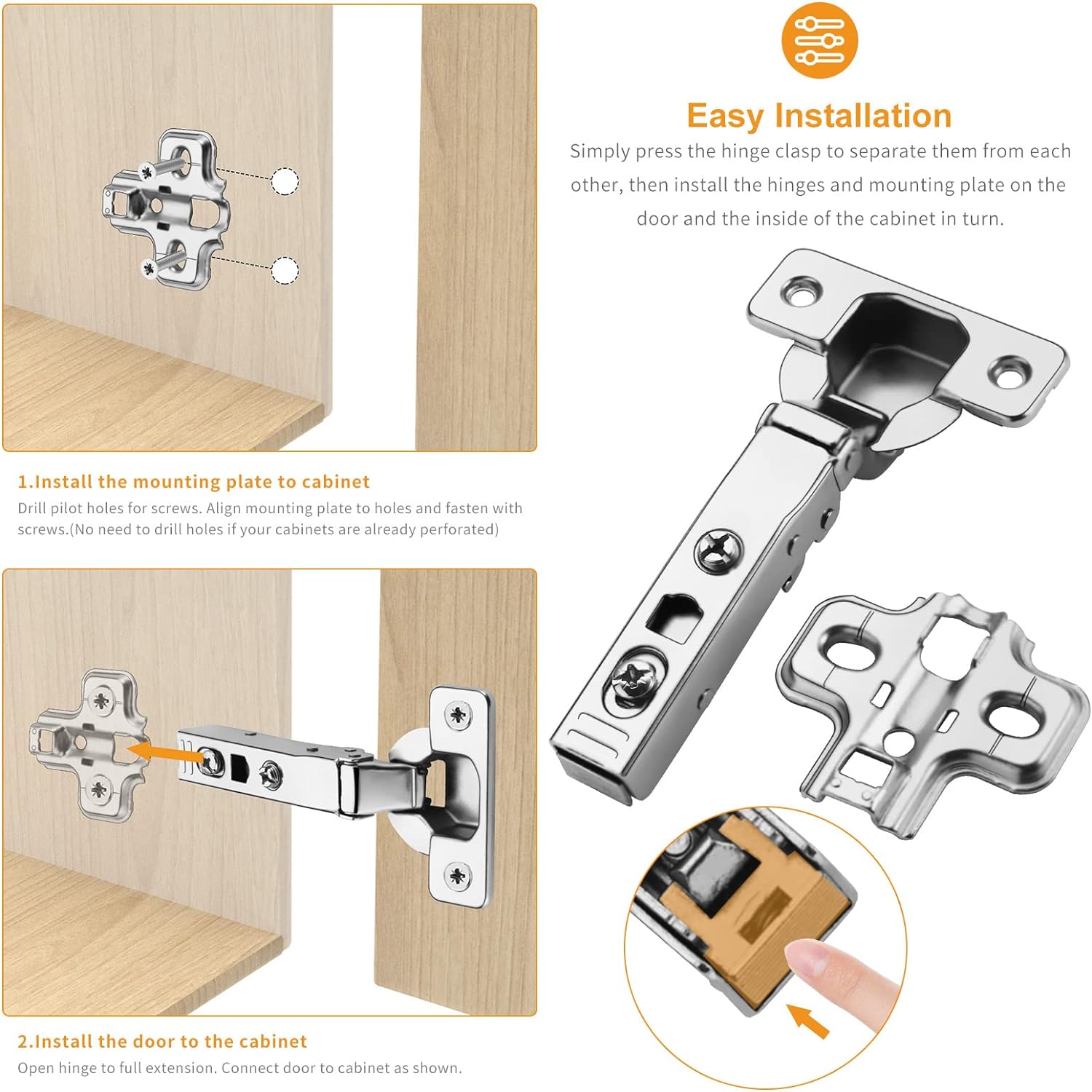 Detalle 1 de Chibery 0760ac2f-fe3b-4d3e-8829-3d35d0f336bd Full Overlay Soft-Close Hinges