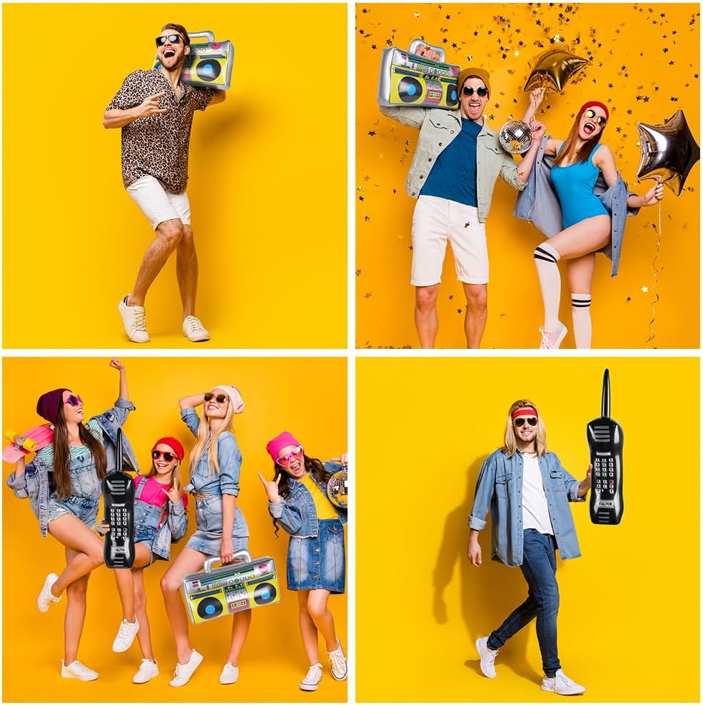 Thumbnail 6 de Aomig Gonfiabile Palloncino Cellulare e Boom Box: Giocattolo Retrò per feste anni '80 e '90