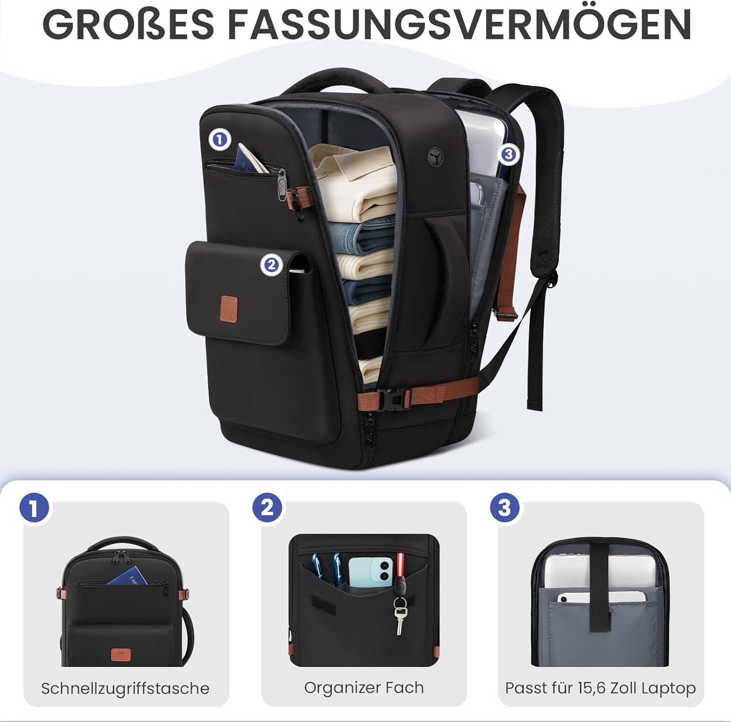 Thumbnail 2 de MATEIN Handgepäck Rucksack 40x30x20